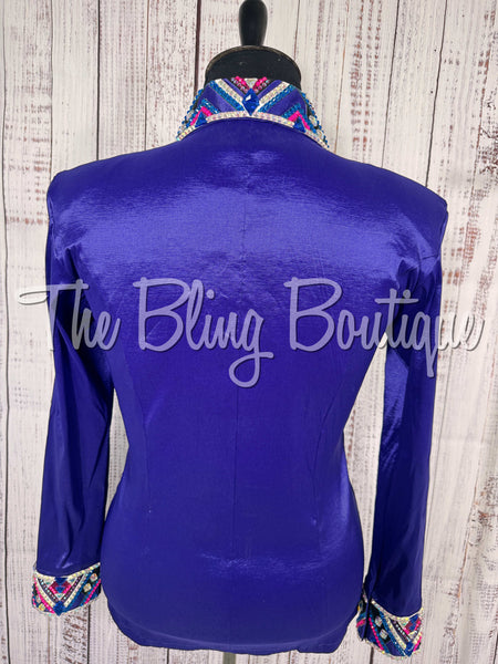 Vibrant Royal Purple, Blue & Hot Pink Day Shirt Set (XL)