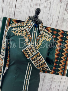 RE-ORDER Hunter Green, Rust & Tan Day Shirt Set