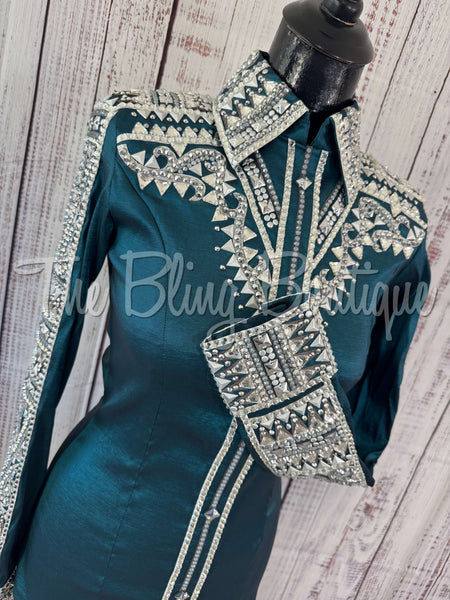 RE-ORDER Ocean Teal & Grey Day Shirt Set (Choose Your Size)