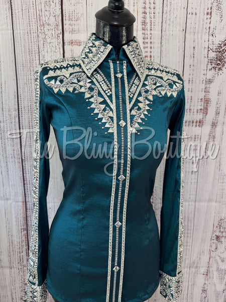 RE-ORDER Ocean Teal & Grey Day Shirt Set (Choose Your Size)