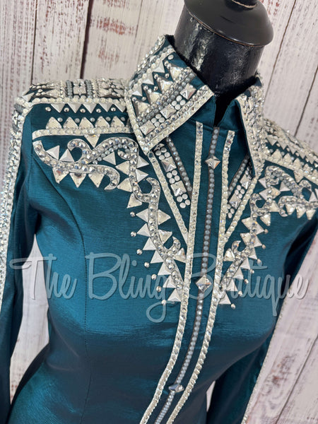 RE-ORDER Ocean Teal & Grey Day Shirt Set (Choose Your Size)