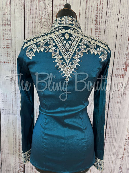 RE-ORDER Ocean Teal & Grey Day Shirt Set (Choose Your Size)