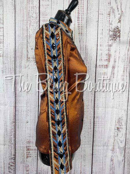 Rust, Periwinkle, Tan & Black Day Shirt Set (XS/S)