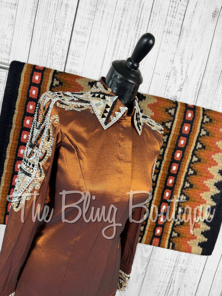 RE-ORDER Rust, White, Tan & Black Day Shirt Set (Choose Your Size)