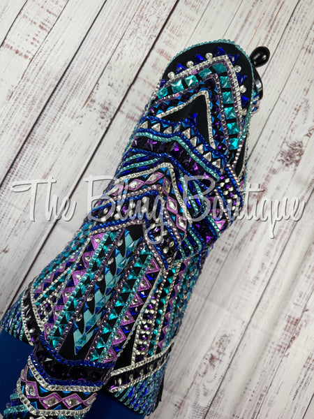Black, Turquoise, Purple & Royal Blue Showmanship Jacket (Large/XL)