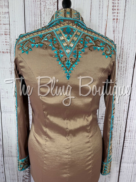 RE-ORDER Mocha, Turquoise & Teal Day Shirt Set  (Choose Your Size)