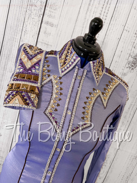 Lavender, Chocolate, Tan & Purple Black Day Shirt Set (Medium)
