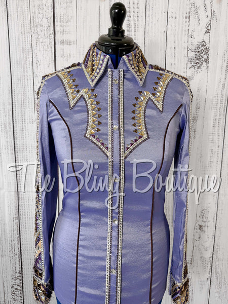 Lavender, Chocolate, Tan & Purple Black Day Shirt Set (Medium)