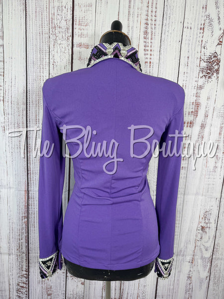 Purple, Black & White Day Shirt Set (Small)