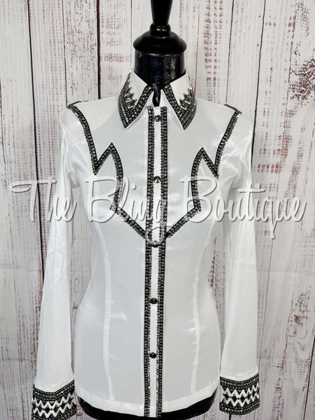 White, Gunmetal Grey & Black Day Shirt Set (Small)