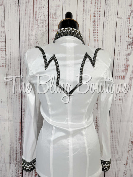 White, Gunmetal Grey & Black Day Shirt Set (Small)