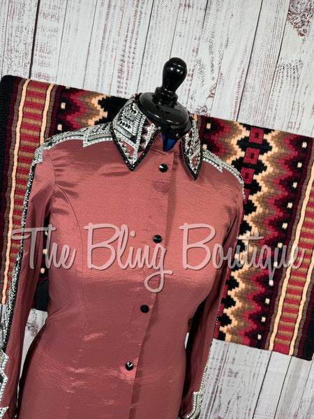 Mauve Rose, Black & White Day Shirt Set (Medium)