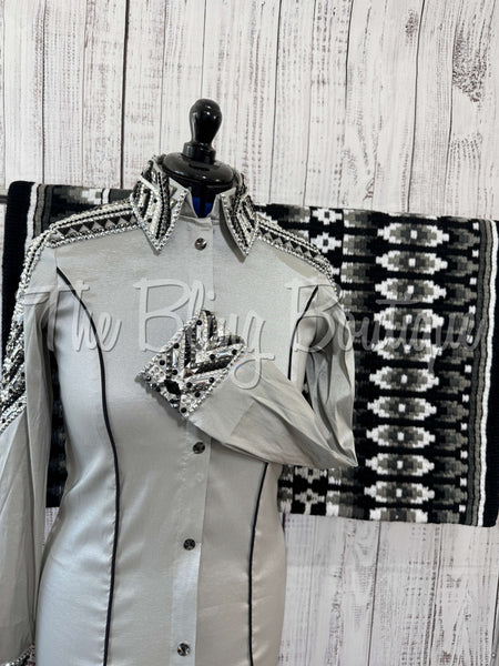 RE-ORDER Light Grey & Black Day Shirt Set (Choose Your Size)