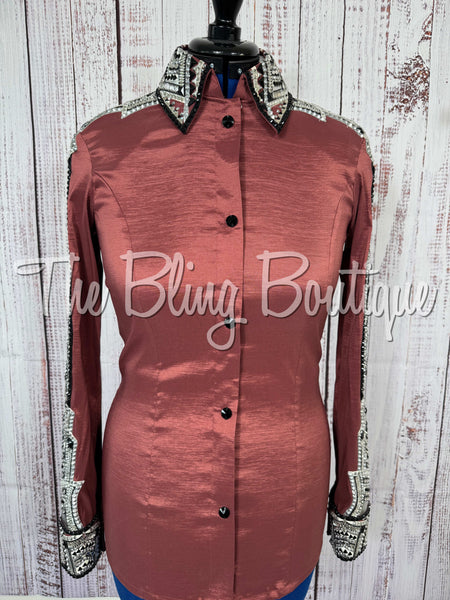 Mauve Rose, Black & White Day Shirt Set (Medium)