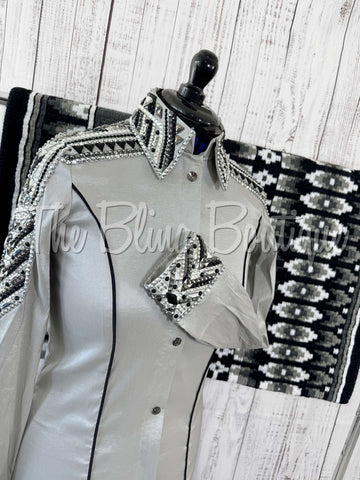 RE-ORDER Light Grey & Black Day Shirt Set (Choose Your Size)