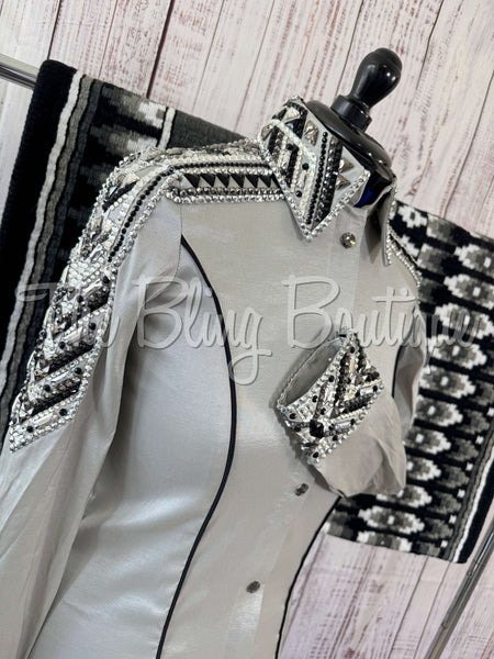 RE-ORDER Light Grey & Black Day Shirt Set (Choose Your Size)