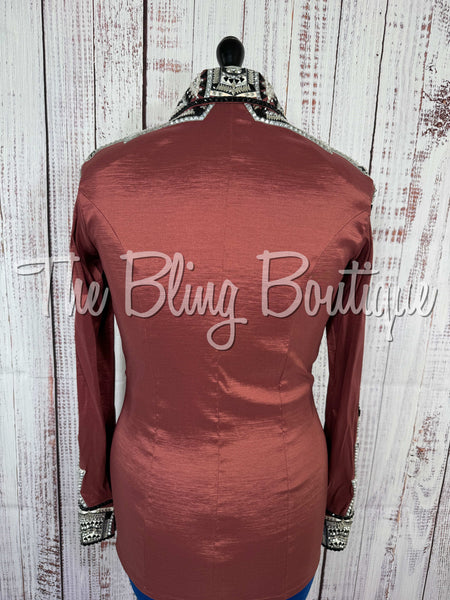 Mauve Rose, Black & White Day Shirt Set (Medium)