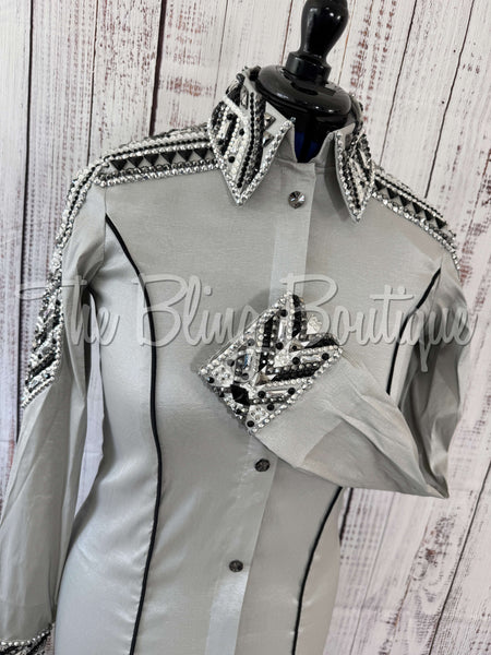 RE-ORDER Light Grey & Black Day Shirt Set (Choose Your Size)