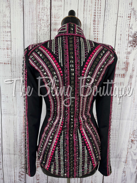 Black, Fuchsia, Gunmetal Grey & Pink Showmanship Jacket (Small)