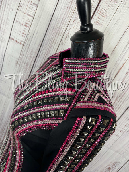 Black, Fuchsia, Gunmetal Grey & Pink Showmanship Jacket (Small)