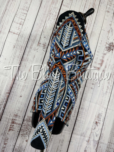 RE-ORDER Black, Periwinkle, Blue, Copper & White  Showmanship Jacket (Choose Your Size)