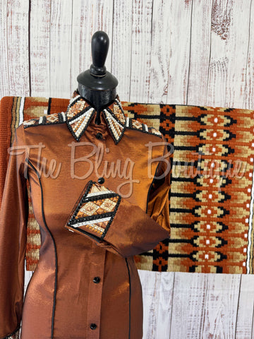 Rust, Black & Tan Day Shirt Set (XS/S)