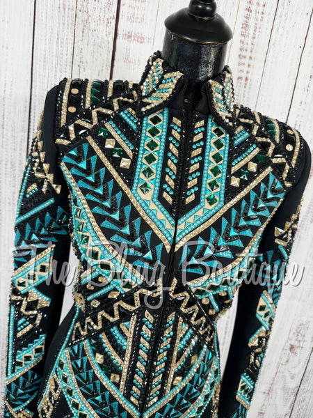 Black, Teal & Tan Showmanship Jacket (Small)