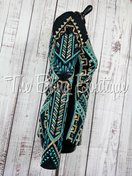 Black, Teal & Tan Showmanship Jacket (Small)