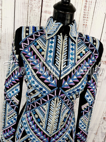 Black, Periwinkle, Purple & Blue Showmanship Jacket (Small)