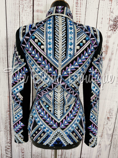 Black, Periwinkle, Purple & Blue Showmanship Jacket (Small)