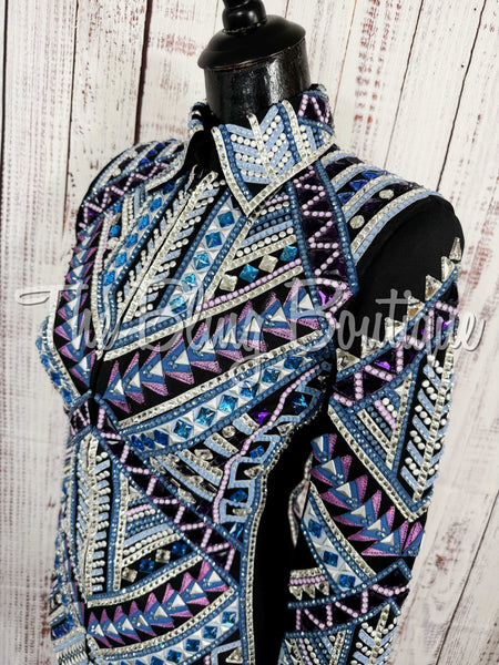 Black, Periwinkle, Purple & Blue Showmanship Jacket (Small)