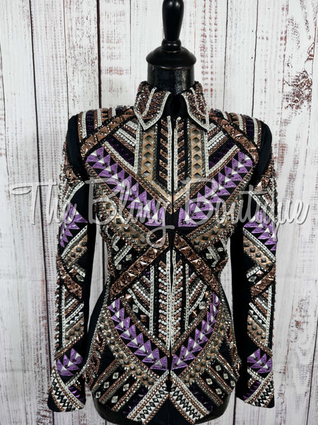 RE-ORDER Black, Purple, Rose Gold & Bronze Showmanship Jacket (Choose Your Size)