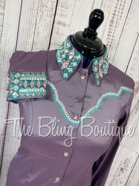 Orchid, Teal & White Day Shirt Set (Large)