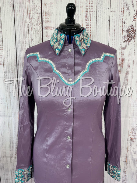 Orchid, Teal & White Day Shirt Set (Large)