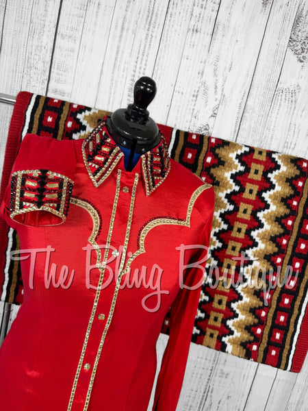 Red, Tan & Black Day Shirt Set (Large)