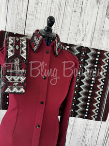Burgundy, Gunmetal & Black Day Shirt Set (M)