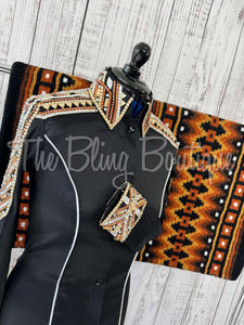 Black, Rust, Tan & White Day Shirt Set (M)