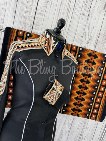 Black, Rust, Tan & White Day Shirt Set (M)