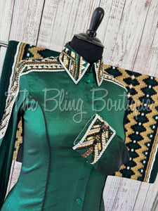 Hunter Green, Tan, Black & White Day Shirt Set (XL)