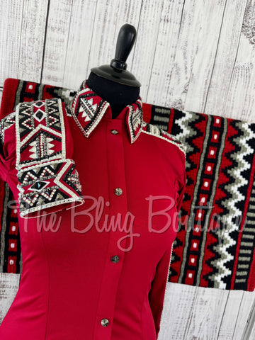 Red, Grey, Black & White Day Shirt Set (L)