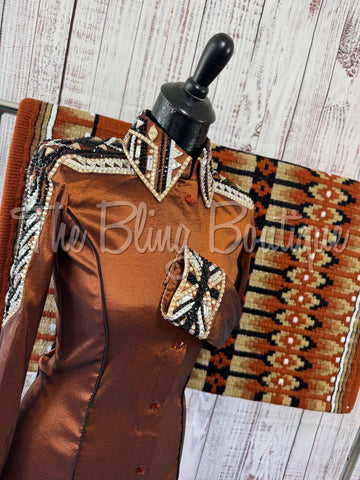 Rust, Black, White & Tan Day Shirt Set (XS/S)