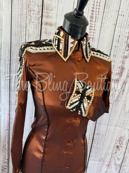 Rust, Black, White & Tan Day Shirt Set (XS/S)