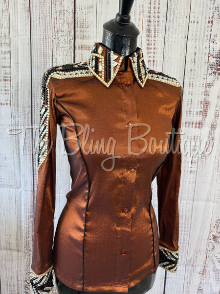 Rust, Black, White & Tan Day Shirt Set (XS/S)