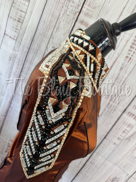 Rust, Black, White & Tan Day Shirt Set (XS/S)