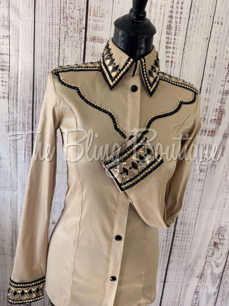 RE-ORDER Tan & Black Day Shirt Set (Choose Your Size)