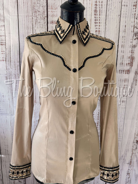 RE-ORDER Tan & Black Day Shirt Set (Choose Your Size)