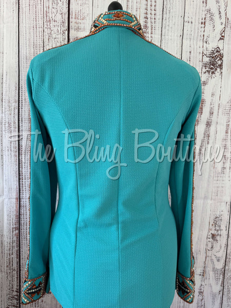 Teal, Rust, Tan & Black Day Shirt Set (L)