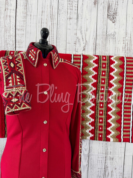 Red & Tan Day Shirt Set (L)