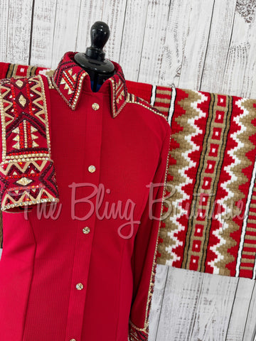 Red & Tan Day Shirt Set (L)