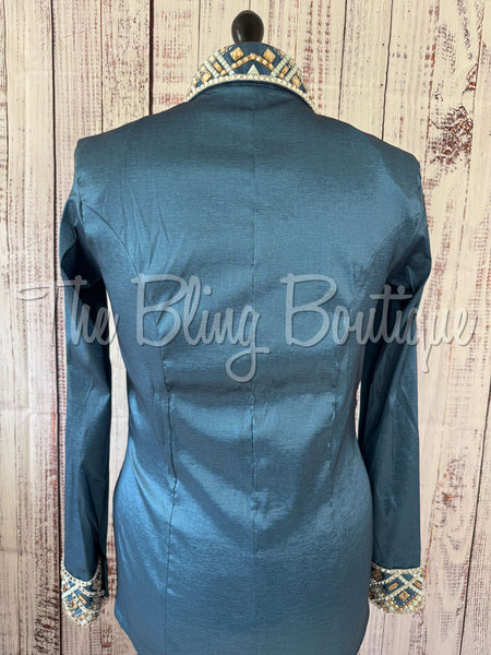 Smokey Blue Periwinkle & Tan Day Shirt Set (L)